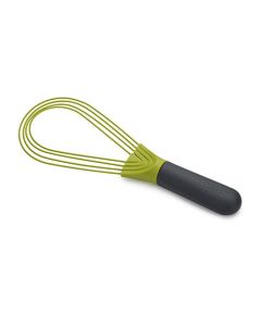 Joseph Joseph - Batidor giratorio 2 en 1 plegable con alambre de acero recubierto de silicona, color gris/verde