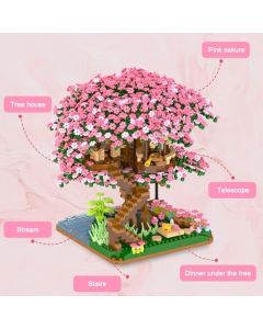 SUHOMMY Mini Bloques De Construcción De Kit De Árbol De Bonsái De Flor De Cerezo, 2138 Piezas Juego de Construcción de árbol Sakura, Flor Bonsái, Colección Botánica para niños de 8 años+